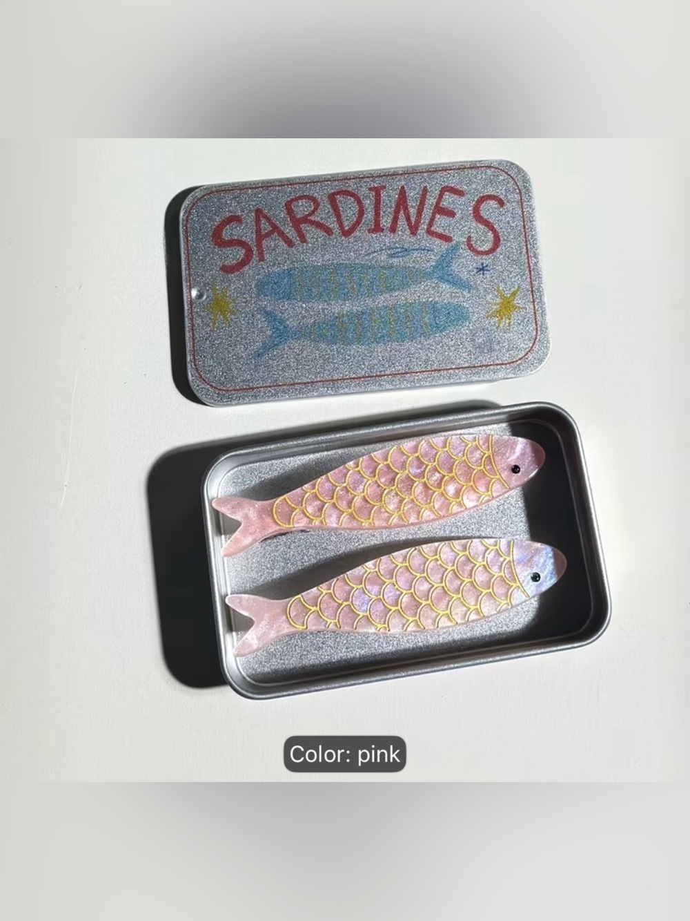 7/$70 2pcs Sardine Hair Clips Bonus Metal Storage Tin Box Hair Barrettes 🔖